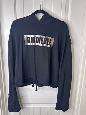 NWT Metallic Birdiebee Black Cropped Hoodie